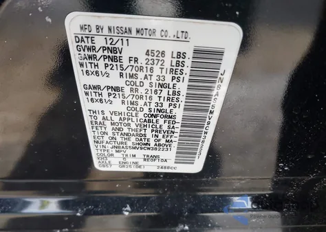 2012 Nissan Rogue S from USA, damaged, VIN JN8AS5MV9CW382231